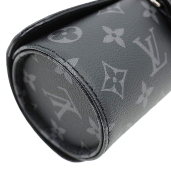 Louis Vuitton  3 Watch Case Monogram Eclipse Pouch Black - Picture 6 of 12